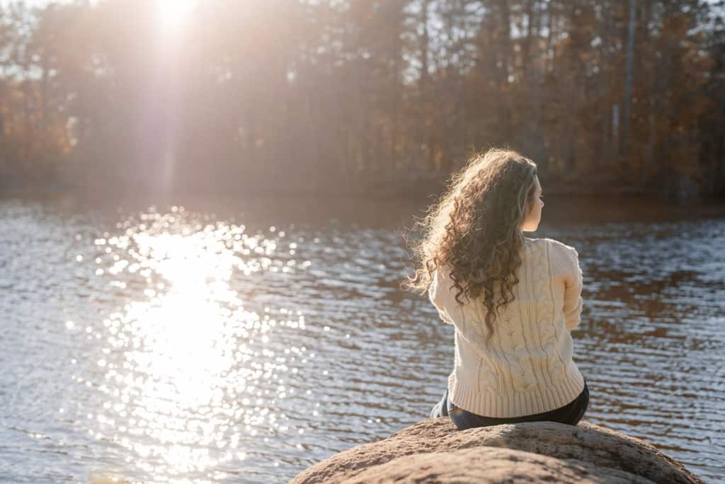 woman on river